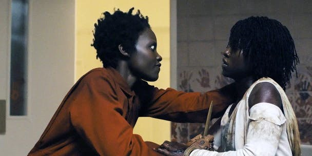 Lupita Nyong'o in US (2019, dir. Jordan Peele)US is Nyong'o's greatest demonstration of her miraculous range yet: she plays two characters to such different extremes that it's hard to believe they're both played by the same person.