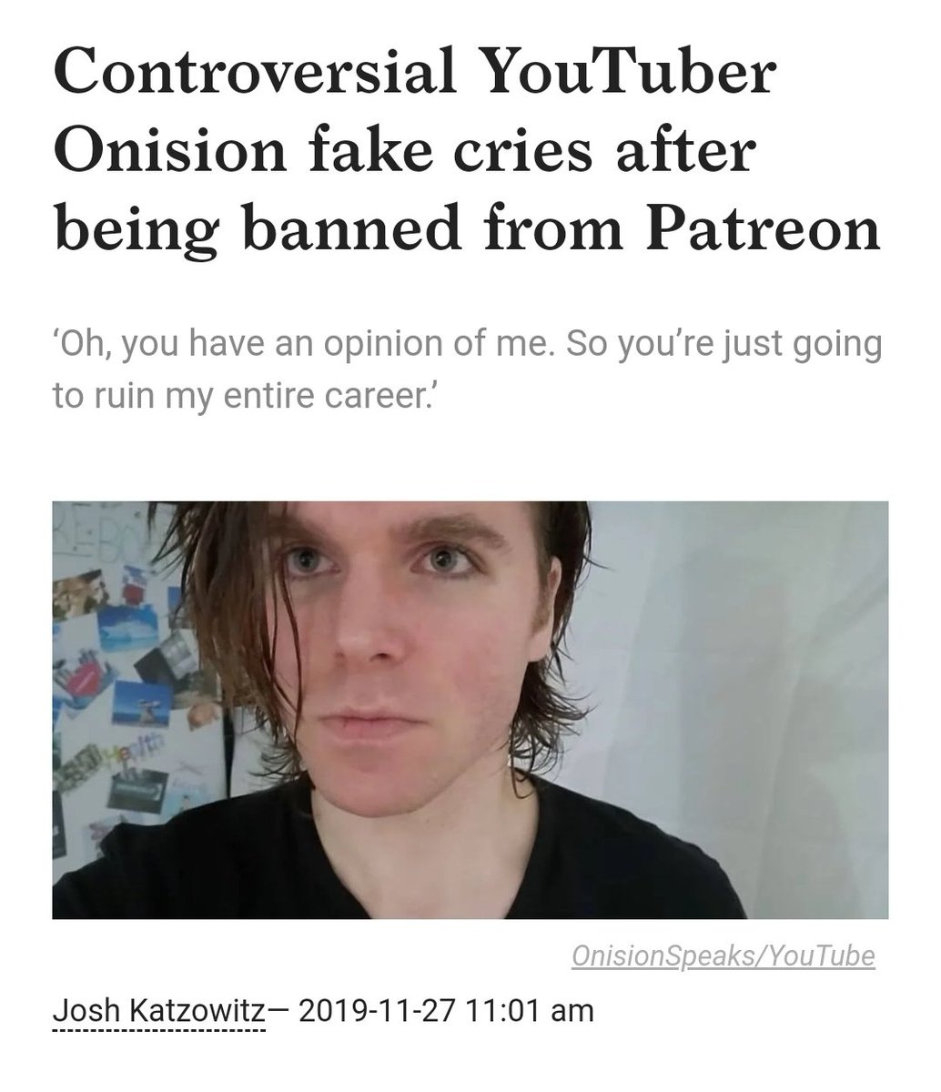 Onision has been featured on 4 different websites so far for being banned f...