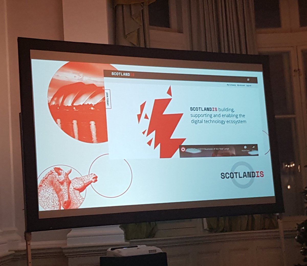 RussDalgleish's tweet photo. SCOTLANDIS the new brand unveiled by @janemorsonross tonight at the @The_Balmoral in #Edinburgh. Congratulations to all for the efforts in creating this dynamic new vision for Scotland's technology sector @scotlandis @Scotland #clustermodel @scotgov @scotent @ScotEntNews https://t.co/u87x55elo3
