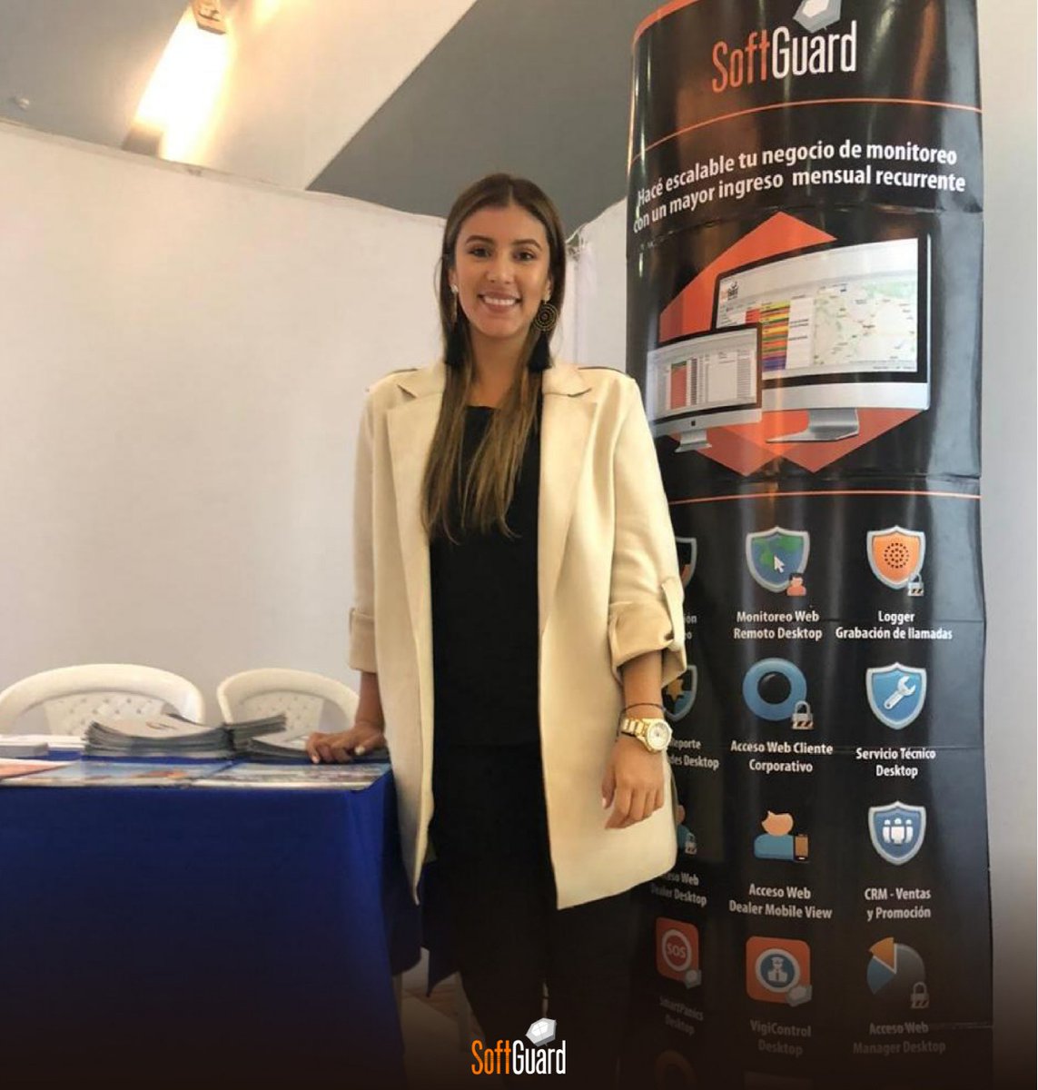 SoftguardLatam's tweet photo. Hoy estamos en el II Congreso de Seguridad Privada de la #Confevip, en el Hotel Sheraton Bogotá en Colombia.
Manuela Albarracín, nuestra representante de marca para la región Andina, comparte experiencias con los empresarios del sector.
#IICongresoSeguridadPrivada #SoftGuard https://t.co/bEwp4KiB4i