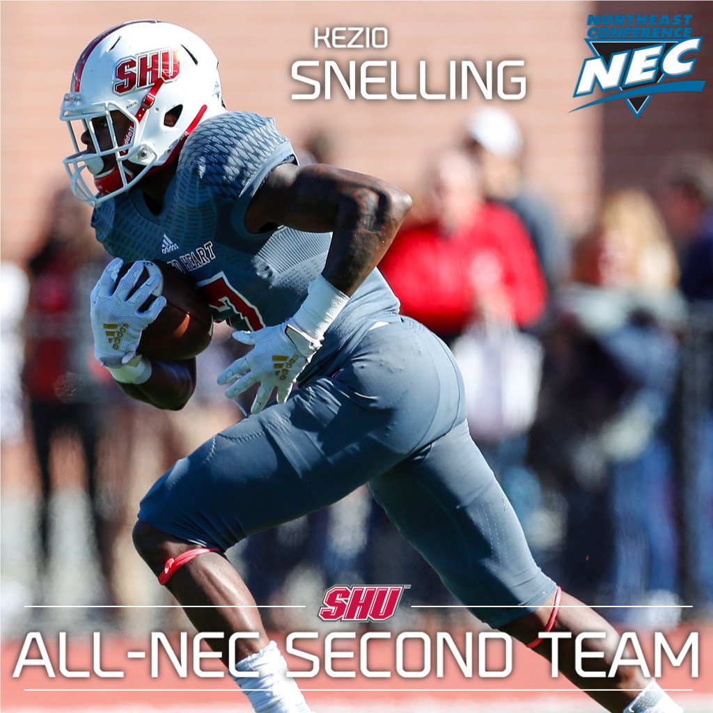 Sacred Heart Football (@shu__football) on Twitter photo 🏈 ALL-NEC SECOND TEAM 🏅
✅ WR/KR Kezio Snelling | Senior
👉 1st career All-NEC honor
👉 Kezio led <a href="/NECFootball/">NEC Football</a> in KO return average (24.9) and was 4th in all-purpose yards per game (96)
#WeAreSHU | #NECFB 🏈 ALL-NEC SECOND TEAM 🏅
✅ WR/KR Kezio Snelling | Senior
👉 1st career All-NEC honor
👉 Kezio led <a href="/NECFootball/">NEC Football</a> in KO return average (24.9) and was 4th in all-purpose yards per game (96)
#WeAreSHU | #NECFB