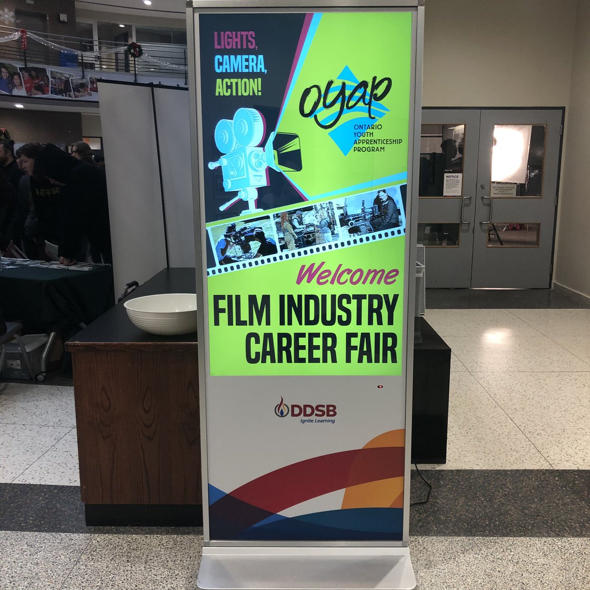 DDSBSchools's tweet photo. Today Secondary students from DDSB &amp; DCDSB interested in a career in the film and TV industry are speaking with industry professionals and testing out real film equipment @dstirton1 #DDSBSuccess #DDSBEngagement https://t.co/UZXILEBxNS