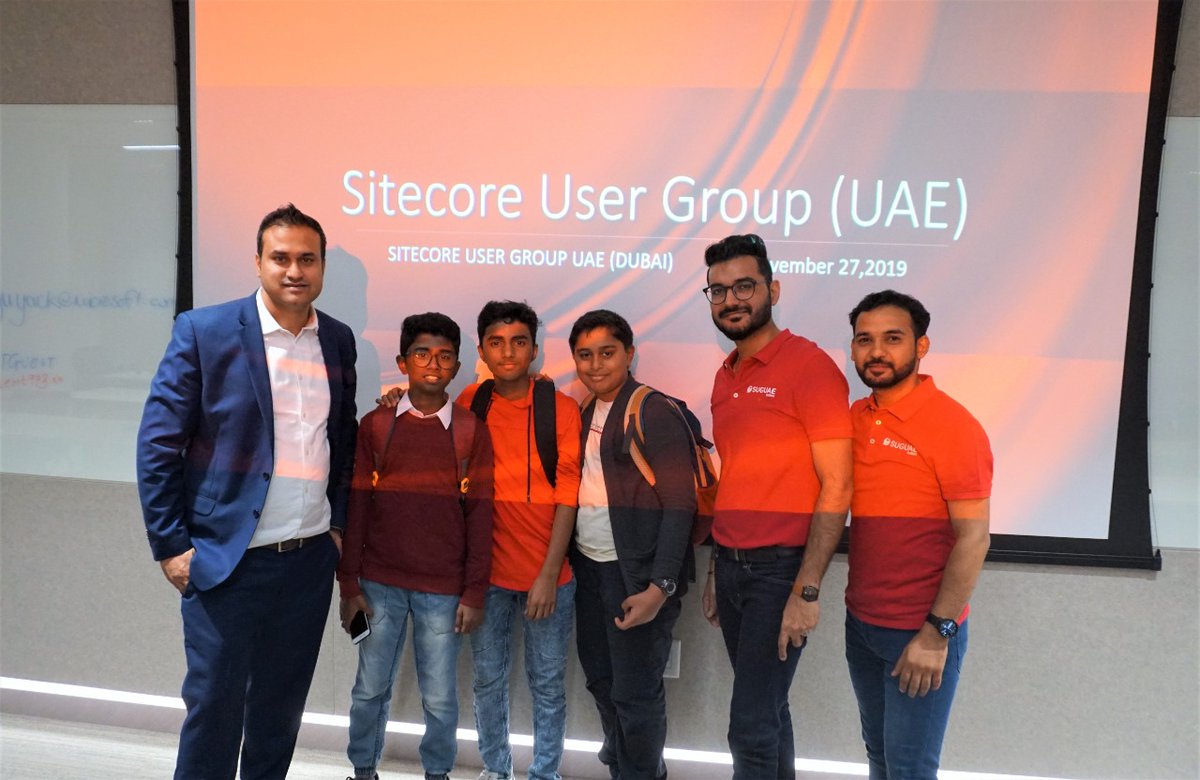 ThakkarNilesh's tweet photo. We were motivated to see 13 years old UAE's youngest CEO at #Sitecore User Group Meetup! https://t.co/hP2SbjlwRm