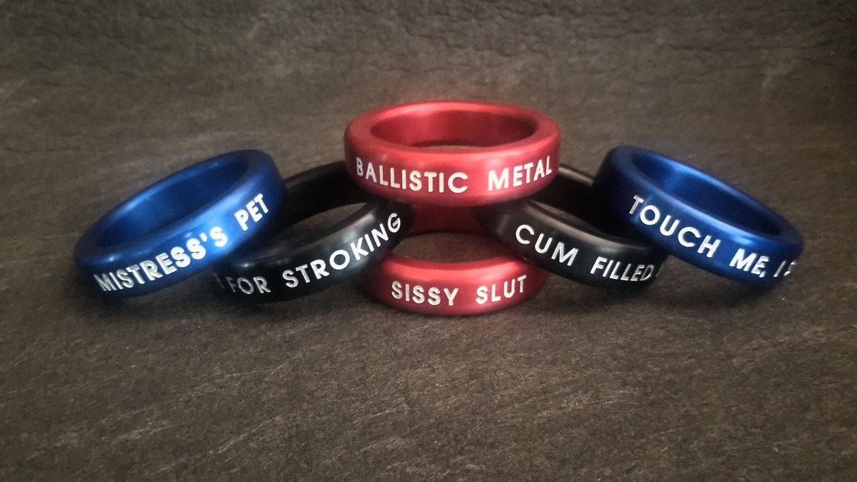 BallisticMetal's tweet photo. Remember, we're now offering our Chubby Cockrings in anodized colors for engraving. The letters really pop against the Red, Blue or Black anodized cockring. These make the perfect unique gifts for the holidays! #customcockring #engravedring #anodizedring https://t.co/af5izgVZuI