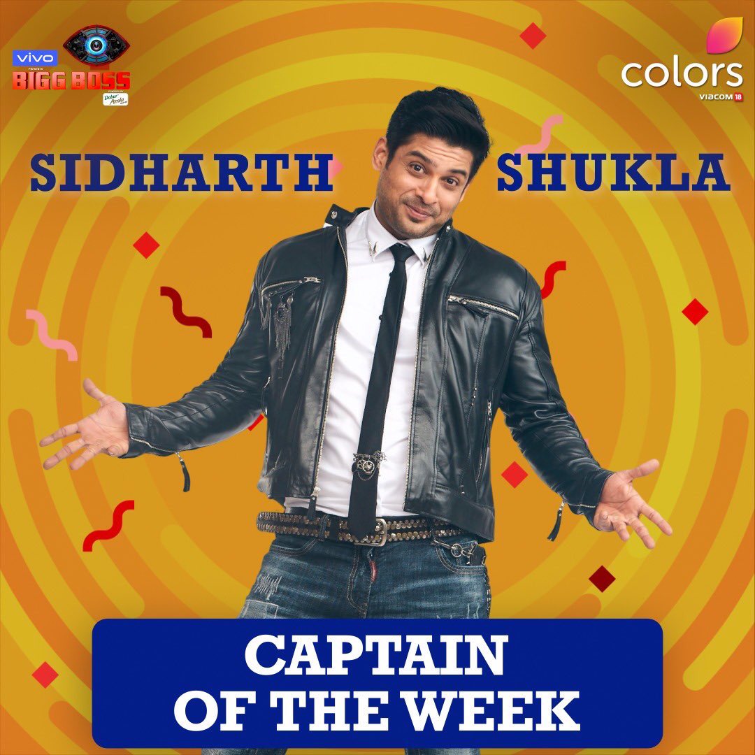 Sidharth on Twitter: "Welcoming the new captain of house, our man Sid!!! All the luck and wishes on taking up the captaincy!!! Go rock it Sidharth!!! . . #TeamSidharthShukla