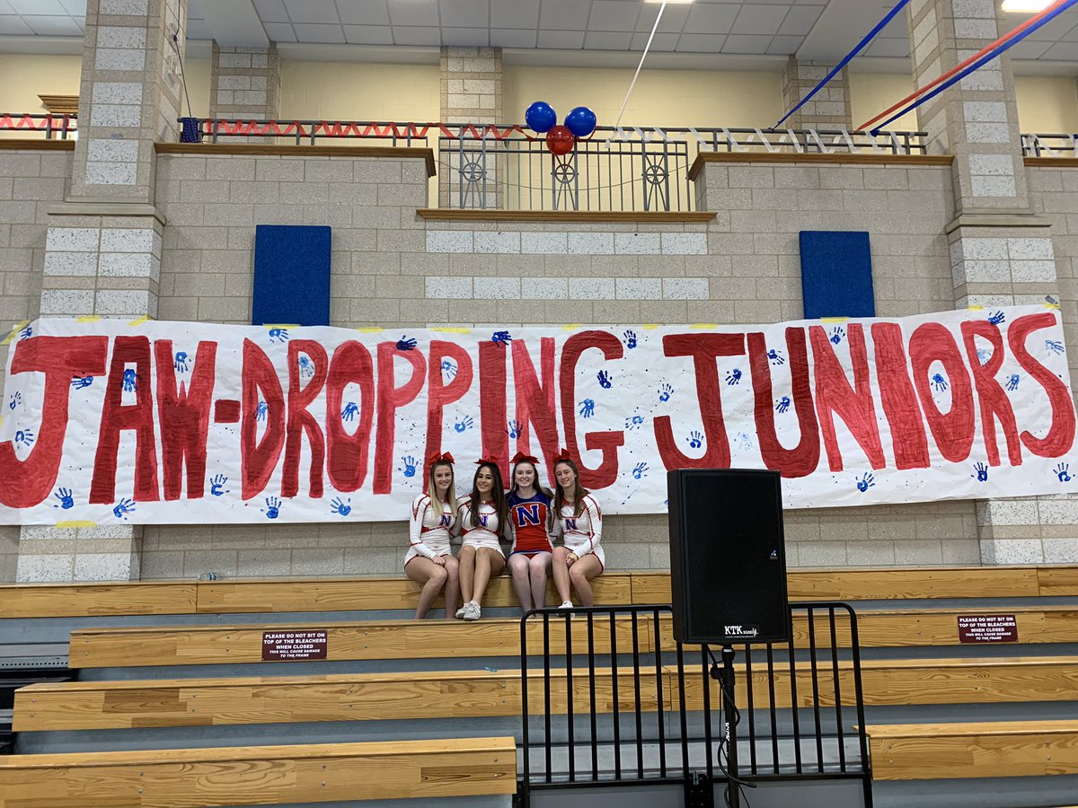 NatickCheer's tweet photo. Class signs looked amazing!! Thank you student council for helping us decorate the gym! #NHSCheer #StudentCouncil #RedHawks #NatickPride https://t.co/L5ewApx11W