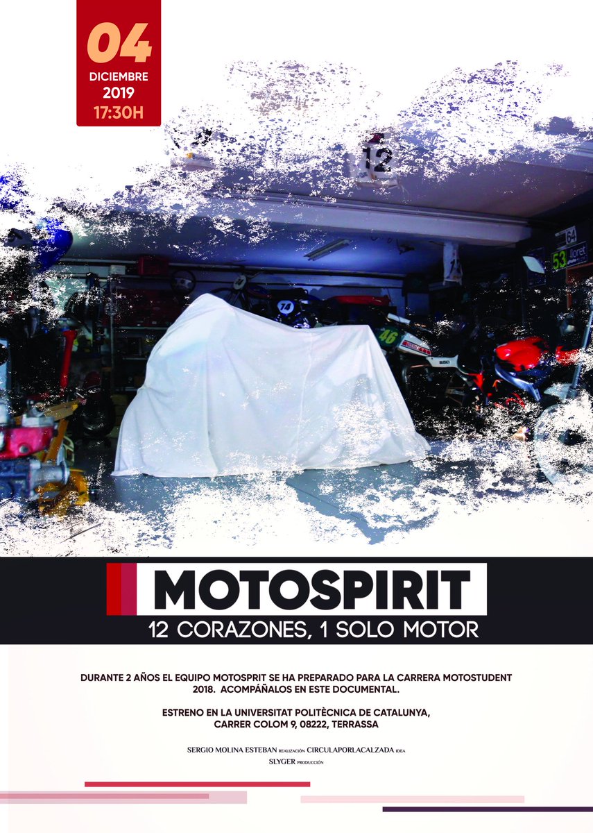 Circulacalzada's tweet photo. Hace un tiempo que no pasábamos por aquí. Hemos estado muy ocupados pero por fin sale a la luz todo el esfuerzo que hemos puesto junto a @Slygerbcn . Os presentamos nuestro documental sobre @MotoSpirit_UPC y @MotoStudent el 4 de diciembre a las 15:30 en la UPC de Terrassa. https://t.co/qQ3gsQjDf2