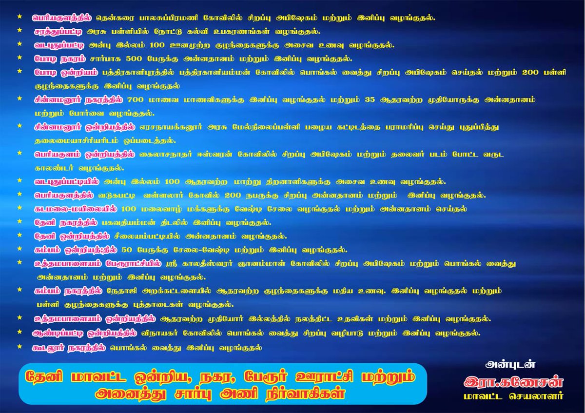 தேனி ரஜினி மக்கள் மன்றத்தில் திருப்பரங்குன்றம் மக்கள் மன்றத்தில் மக்கள் நல திட்டங்கள் இது இவரோட தர்பார் தலைவர் ரஜினிகாந்த்  @rmmoffice  @RMMforthePeople  @RmmTheni  @officialairrm