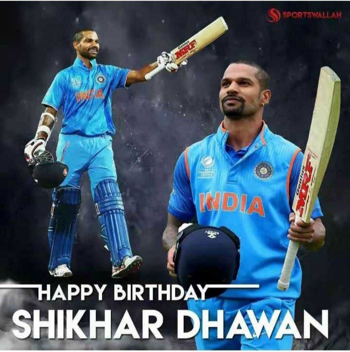 Shikhar Dhawan 
With happy birthday 