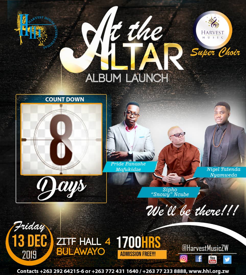 HarvestMusicZW's tweet photo. I will fear no evil for I know the Lord is with me. He has blessed me with every spiritual blessing in the heavenly places. I will praise him forever.
#HarvestMusicZW
#AtTheAltar
#DvdLaunch
#13December20195pm
#ZITFHall4BulawayoZimbabwe
#FreeEntry https://t.co/TRTCWrqcgr