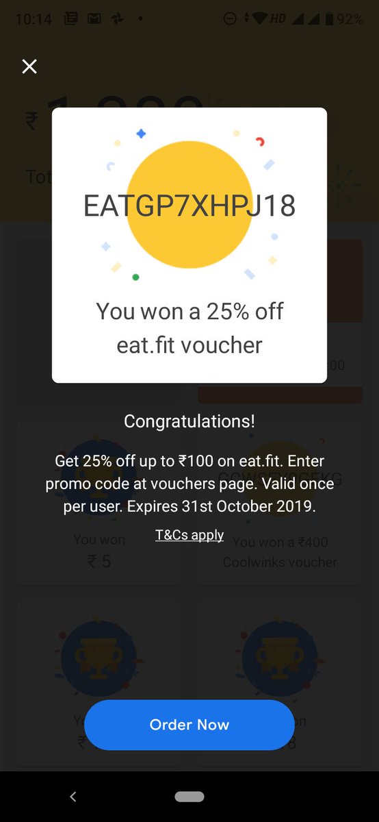 ShubhamM2012's tweet photo. Hey  @GooglePay
I got this offer while making a payment today. First time got an offer vo bhi EXPIRED 2 months ago. 
 @GooglePayIndia Tumne toh ek waqt Jazbaat badal diye, duniya badal di! https://t.co/lNmxfLQWWF