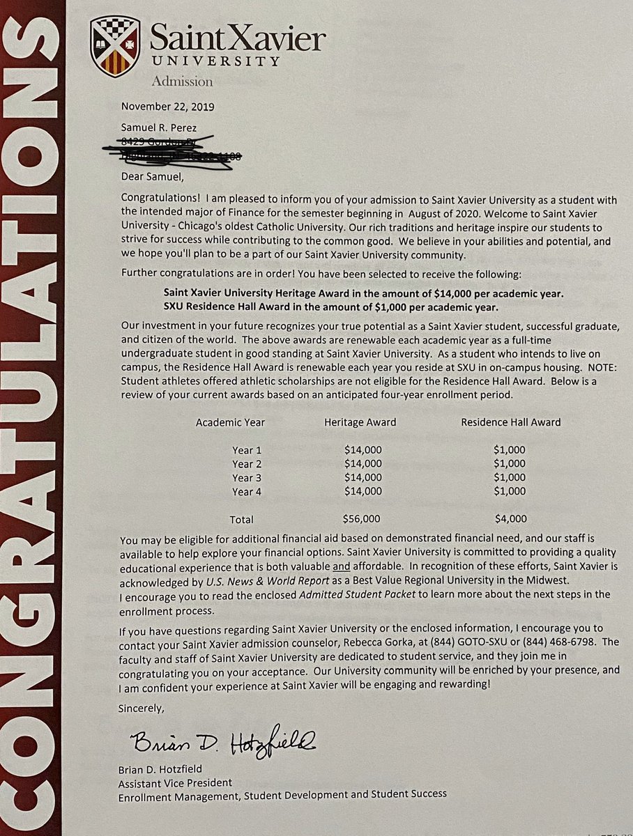 Just got accepted to Saint Xavier #SXUBOUND
