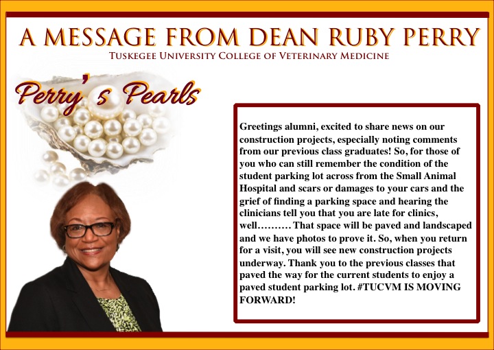 CVMTU's tweet photo. #TUCVM Moving Forward #DEANPERRY #PERRYPEARLS #NEWSTUDENTPARKINGLOT https://t.co/NZcRGVlX0C