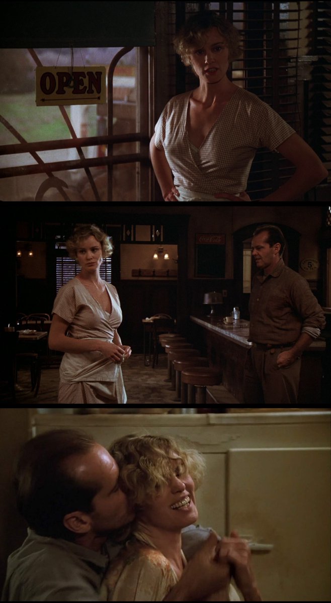 THE POSTMAN ALWAYS RINGS TWICE (81) Married lady conspires w/drifter to bump off husband. Grim, dull version of Cain bestseller, more explicit than 46 noir but far less effective. Lange well-cast & worth-watching but Nicholson all wrong for his role, Huston wasted as other woman.