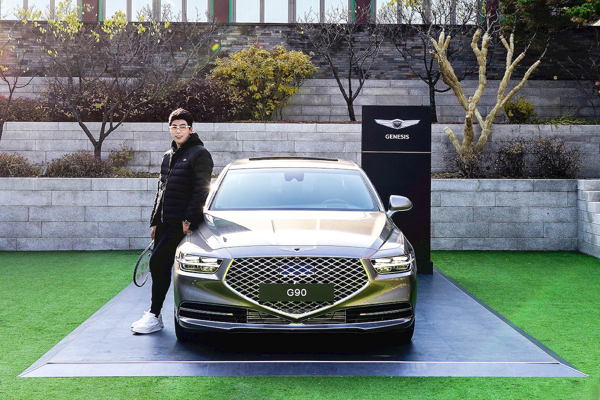 Korean star and #IMGTennis client, <a href="/HyeonChung/">Hyeon Chung</a> met the press and inspired juniors as part of his media day with #Genesis! #GenesisXHyeonChung #GenesisG90