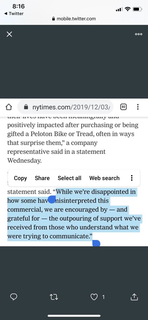 nkayb11's tweet photo. Brilliant manufactured controversy. #pelotoncommercial https://t.co/8EKbihCluK