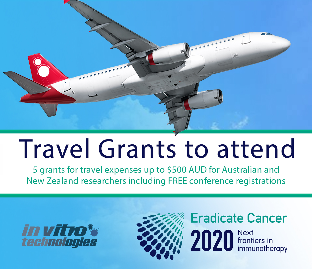 We are giving away 5 travel grates to attend Eradicate Cancer 2020! Apply now: lifescience.invitro.com.au/l/eradicate-ca… #eradicatecancer #grants #CancerResearch #immunotherapy