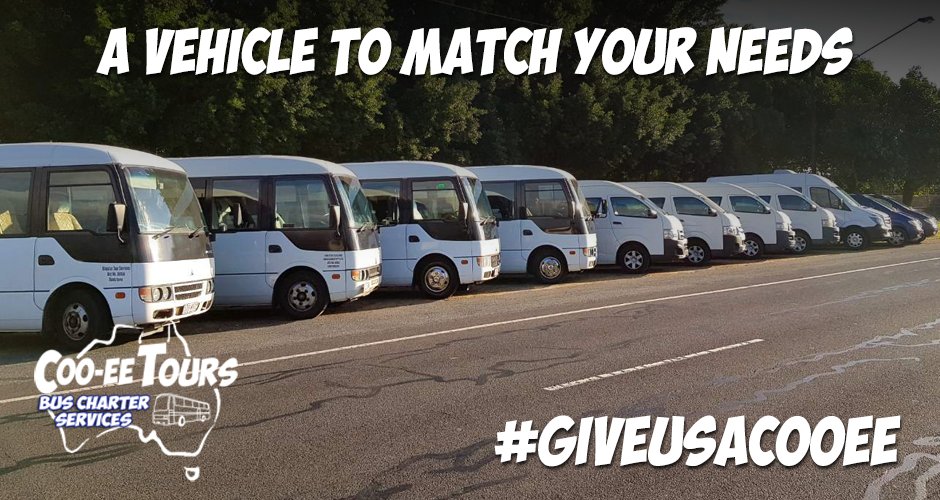 COOEETOURS's tweet photo. We cater for groups of all different sizes with our wide range of vehicles. #giveusacooee and ask about our #buscharters
https://t.co/fqxVfbFhBF https://t.co/v9Jq6yCCmq