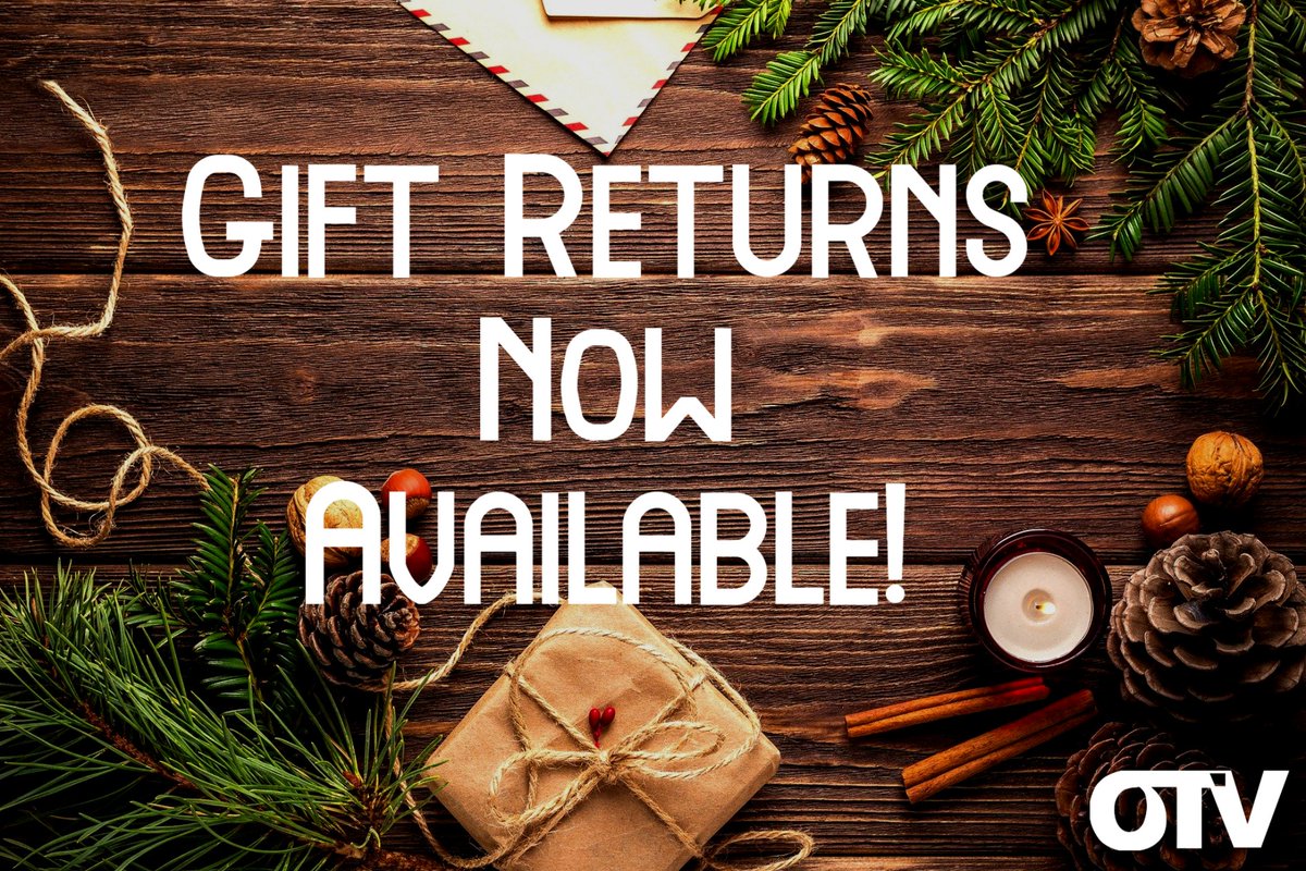 OTVTech's tweet image. Gift returns are now available at OTV, extending your return window until January 8th! Just ask for a gift receipt at checkout and one of our lovely salespeople will help you out!