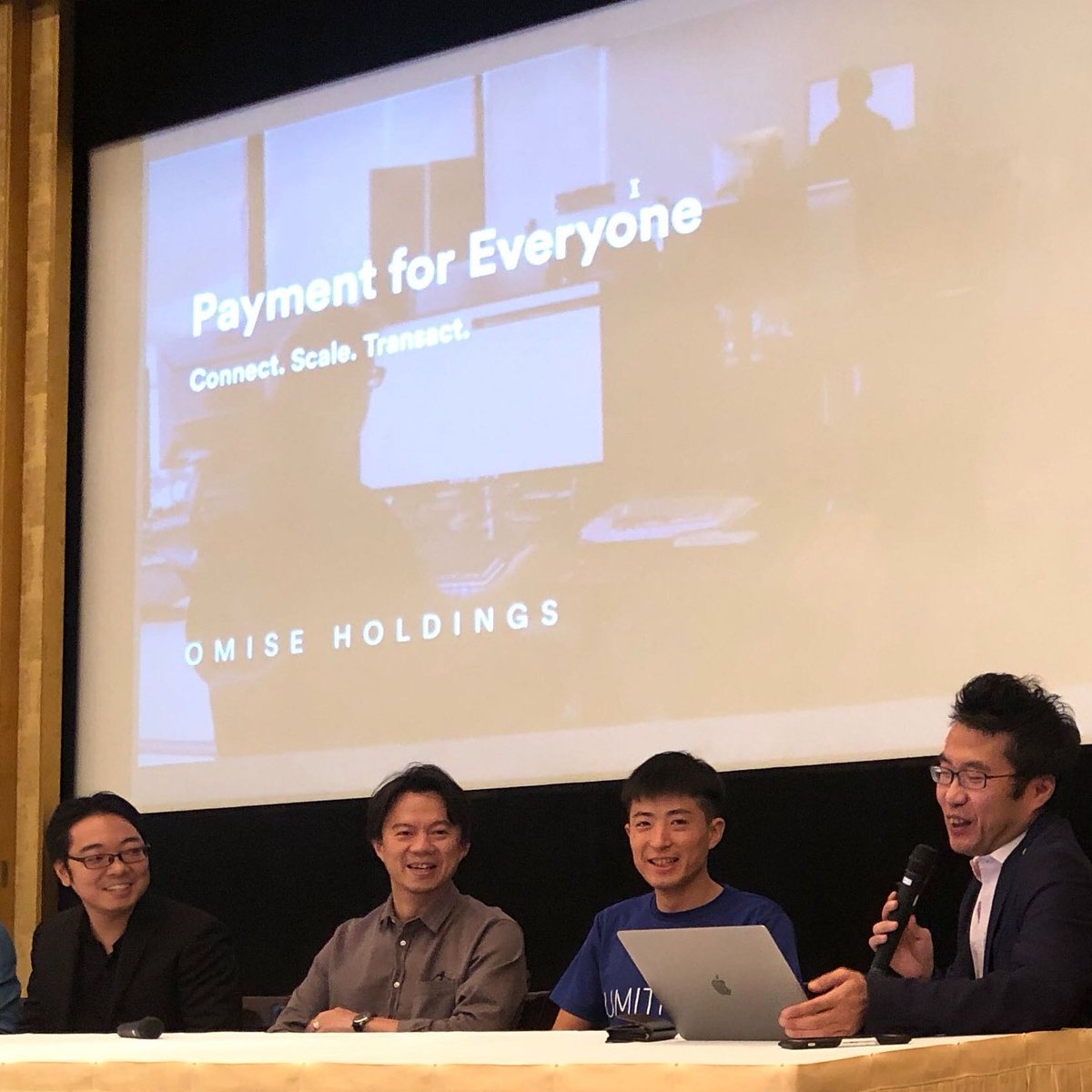 synqaglobal's tweet photo. Yesterday, @JUN_Omise presented Omise Holdings’ businesses and their relevance in an ever evolving financial landscape to a crowd of 100 people. Thank you HE Shiro Sadoshima and the Embassy of Japan in Thailand for the opportunity. 

#Omise #OmiseGO #GOExchange #blockchain https://t.co/bT2EpHpHn6