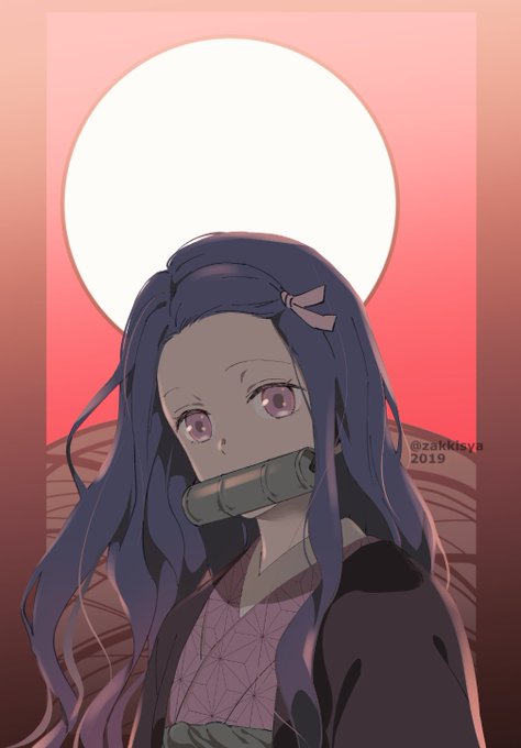 とーのさんがTwitterに投稿した竈門禰豆子(鬼滅の刃)のイラスト。