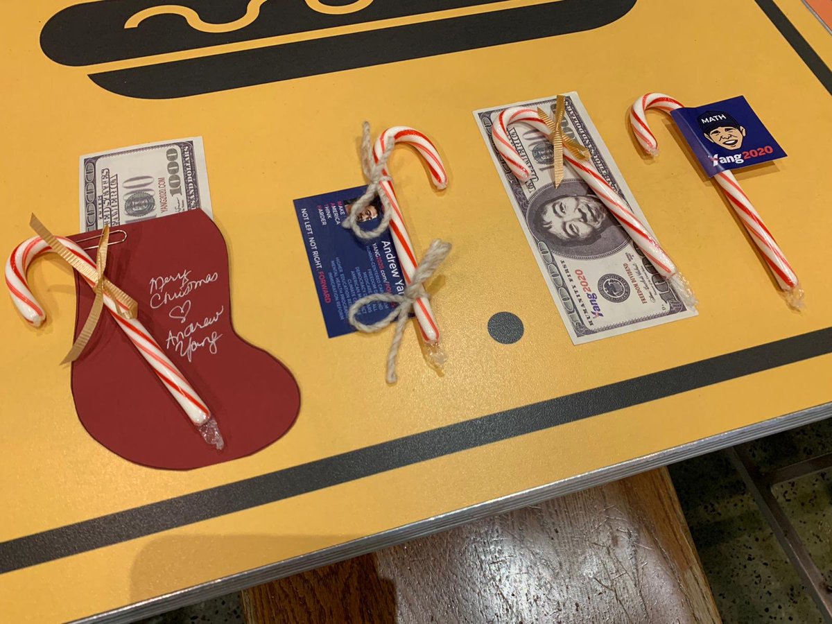 hyperlink's tweet photo. Hey #YangGang what do you get when you combine #YangBucks π΅, Christmas π stockings and a marathon of holiday Yanging? Why #StockingBanking of course!
We will be spreading the Christmas cheer with these delightful #CandyYangs this week. https://t.co/k1xdADpe6J