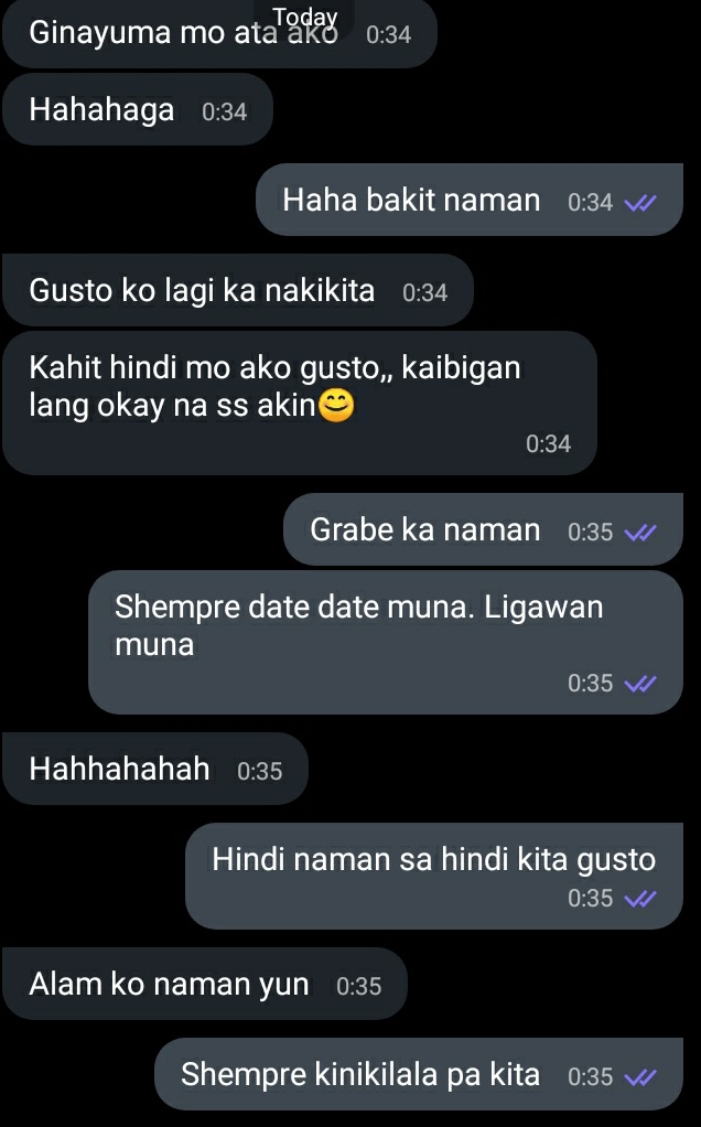 Sweet college kid. Pagluluto daw nya ako. At dahil tamad ako maghugas, sya na rin maghuhugas 😅 Tignan natin kung gagawin nga nya lol. Mga chinito sweet talaga no? Hehe.

But seriously, sweet and cute guys like this are really difficult to find these days.