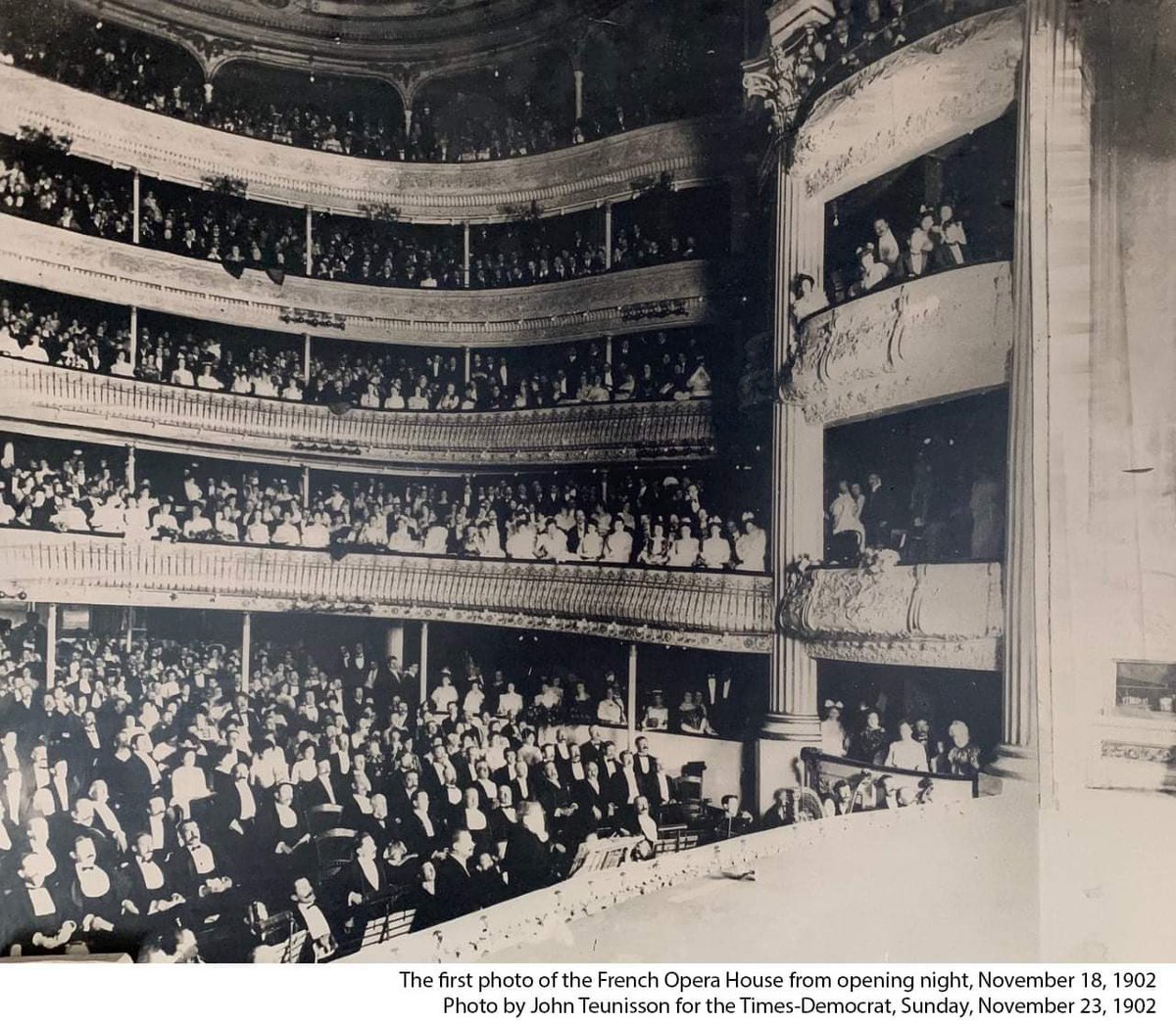 glfdv's tweet photo. Tonight is the 100th anniversary of, as Lyle Saxon put it, the night the heart of the Vieux Carre stopped beating. The French Opera House burned on December 4, 1919. #NewOrleans https://t.co/Dj3735Kn5k
