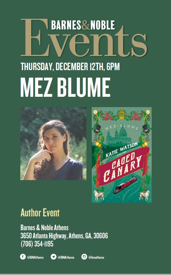 Excited to sign some books & celebrate the season 'Victorian-style' with a bunch of detectives-in-training next week! @BNAthens #KatieWatsonMysteriesinTime #CagedCanary