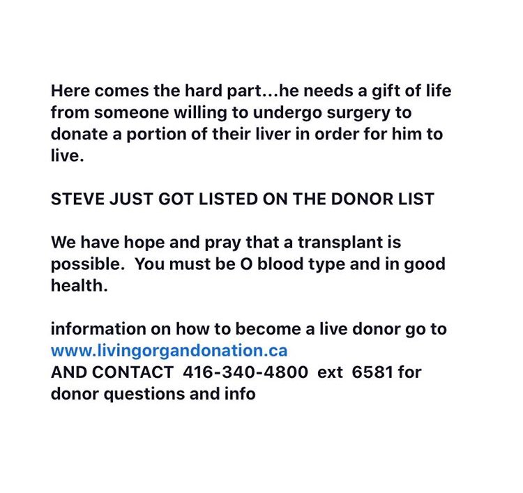 🚨Steve Ludzik Health Update🚨 My dad is at the end of stage 4 liver failure and is in need of a donor to survive. Please share this and spread awareness of the situation. I have attached my moms email regarding the donation process and how to find out if your a match. Thank You