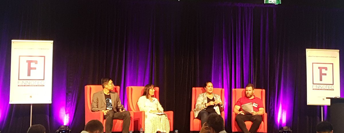 "Innovation always outpaces regulation" ... Interesting #openbanking panel discussion just underway at <a href="/finnotec/">Finnotec</a> #finnotec2019 #fintech #fintechnz