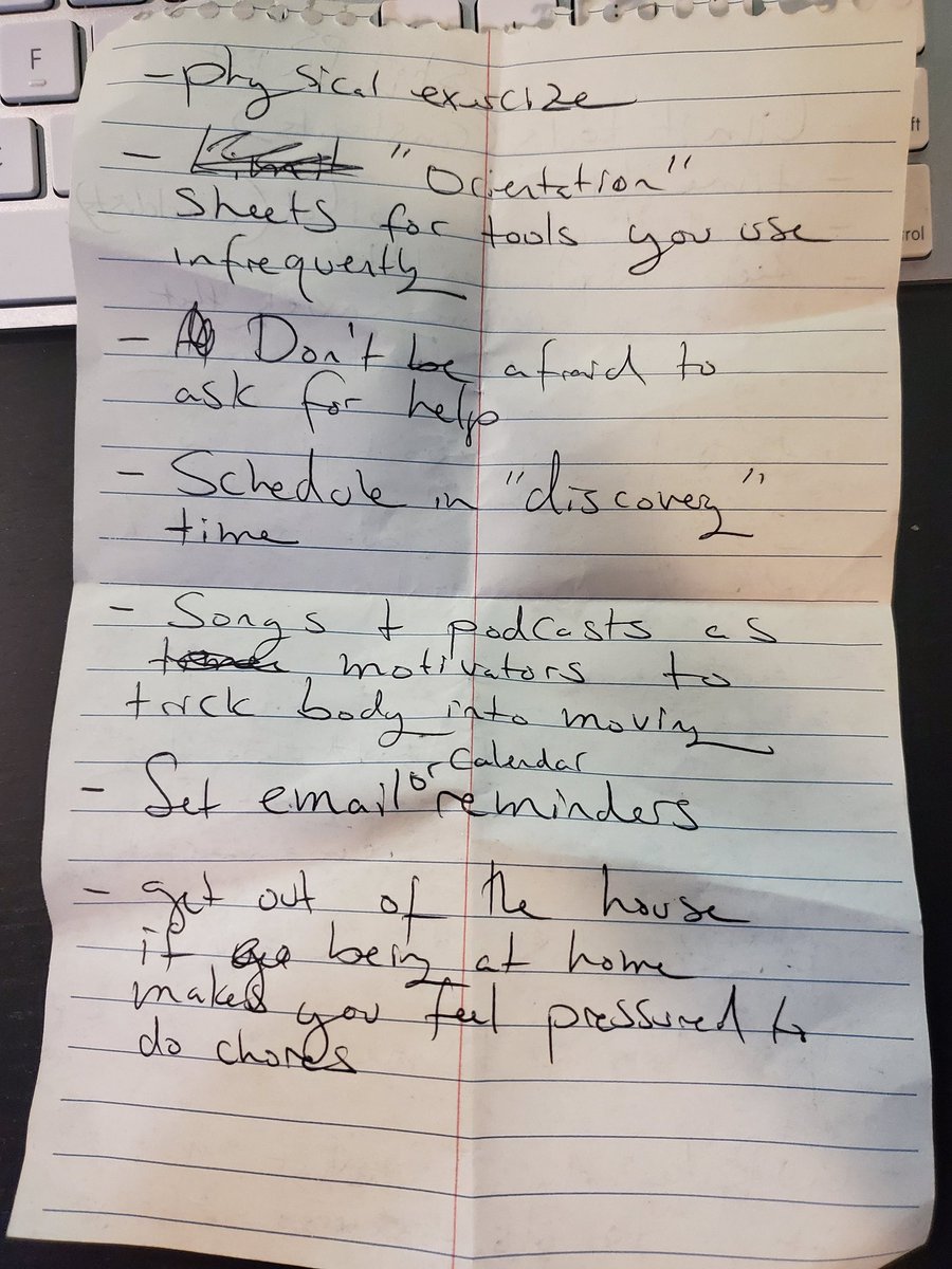 Addendum: behold the horrifyingly sloppily scrawled paper list that I wrote up my ideas for this Twitter thread on while I was jogging during lunch today