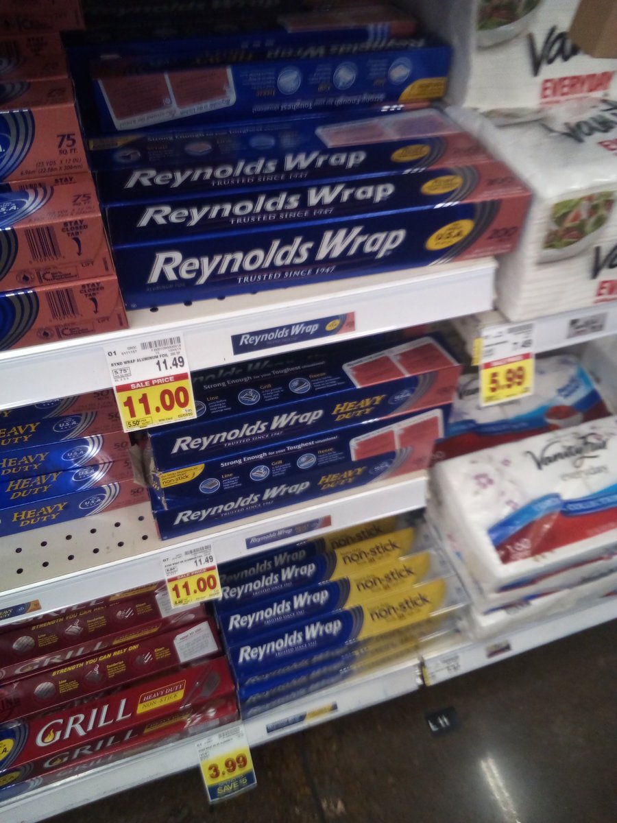 Reynolds Wrap aluminum foil is ON SALE for $11.00.That's ELEVEN U.S. DOLLARS.