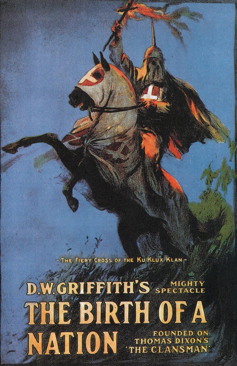 28) In 1915, filmmaker D.W. Griffith turned it into his epic _The Birth of a Nation_, which was a national sensation which millions viewed, including a White House audience. It not only made Hollywood the epicenter of filmmaking, it also revived the KKK.  https://en.wikipedia.org/wiki/The_Birth_of_a_Nation