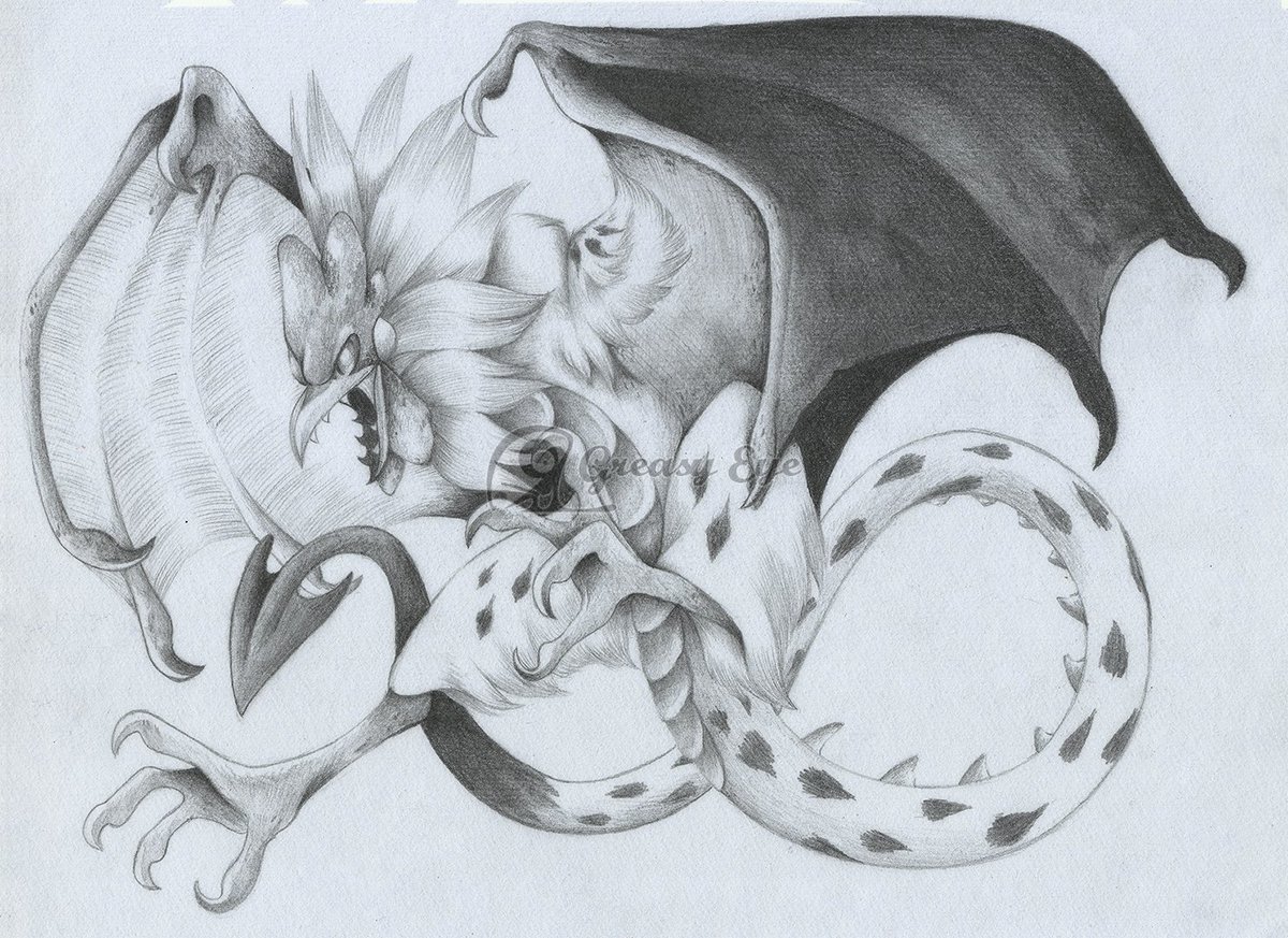 Traditional art time ❤️with my character Steel, he is a cockatrice and my secondary sona. #Cockatrice #Chicken #Dragon