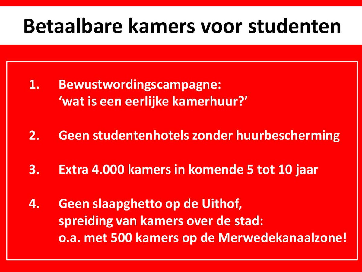 Ook in de ring: Vidius Studentenunie. Hun belangrijkste wensen om het enorme tekort aan (betaalbare) kamers aan te pakken: Extra 4000 kamers in de komende 5 tot 10 jaar en huurbescherming bij studentenhotels.
#wooncrisis #kamernood