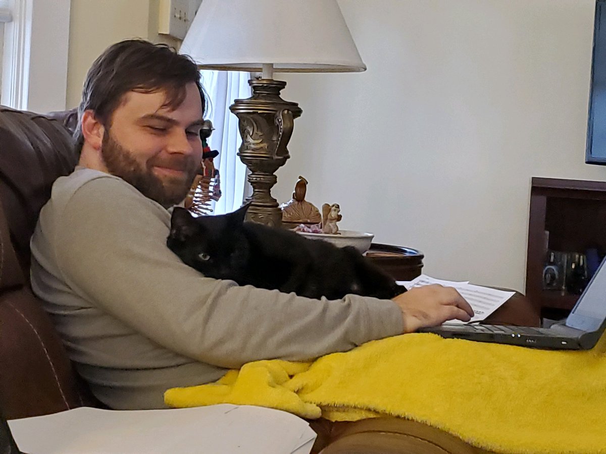 FelmetFCPS's tweet photo. First day of Thanksgiving break, and we're trying to get stuff ready for State Fair auditions and practices. Mystery and Maxwell think our time could be better spent. https://t.co/TPvHNGtsQ8