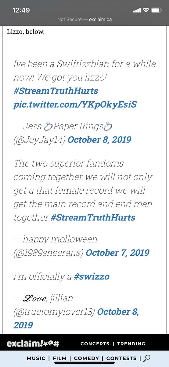 taylrswft_mp3's tweet photo. OMG IโVE NEVER FOUND MY TWEET IN AN ARTICLE BEFORE ๐ฅบ #swizzled https://t.co/JMHVGKACxn