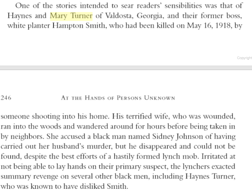 43) Its horror is difficult to imagine, much less describe, so I will leave it to the fine work of Philip Dray, from his definitive work on lynching, ‘At the Hands of Persons Unknown,’ pp. 245-246:    https://www.penguinrandomhouse.com/books/42828/at-the-hands-of-persons-unknown-by-philip-dray/