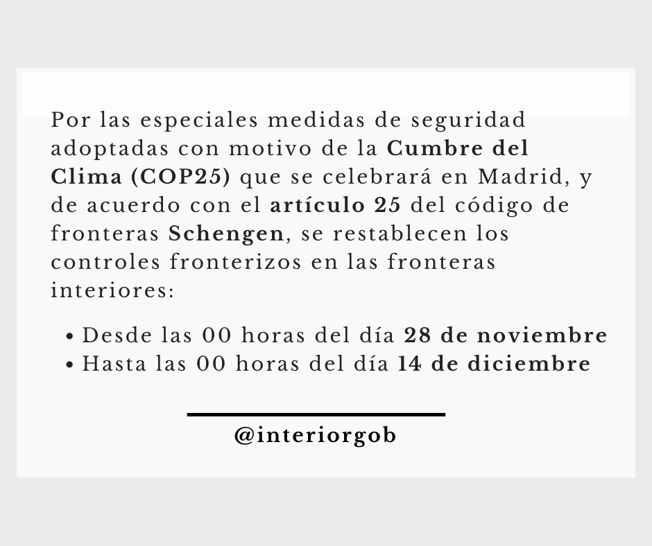 📢AVISO sobre la Cumbre del Clima #COP25 que se celebra en Madrid 👇