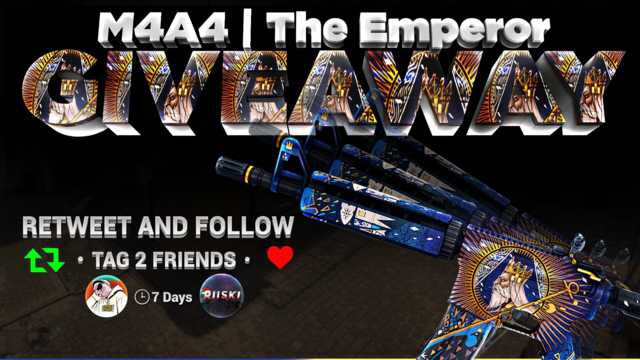 🎁M4A4 | Emperior Giveaway🎁

✅Retweet + Tag 2 friends 
✅Follow <a href="/RiiSkiYT/">RiiSki</a> / <a href="/lepajee/"></a> 

⏱️Rolling in 7 days