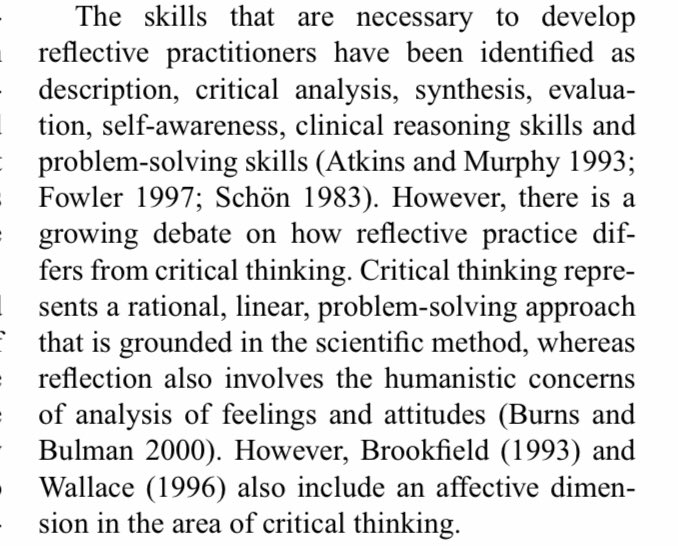 Some interesting challenges posed in this article - Is there a place for  #reflectivepractice in the  #nursing  #curriculum?  #CriticalThinking+ ?