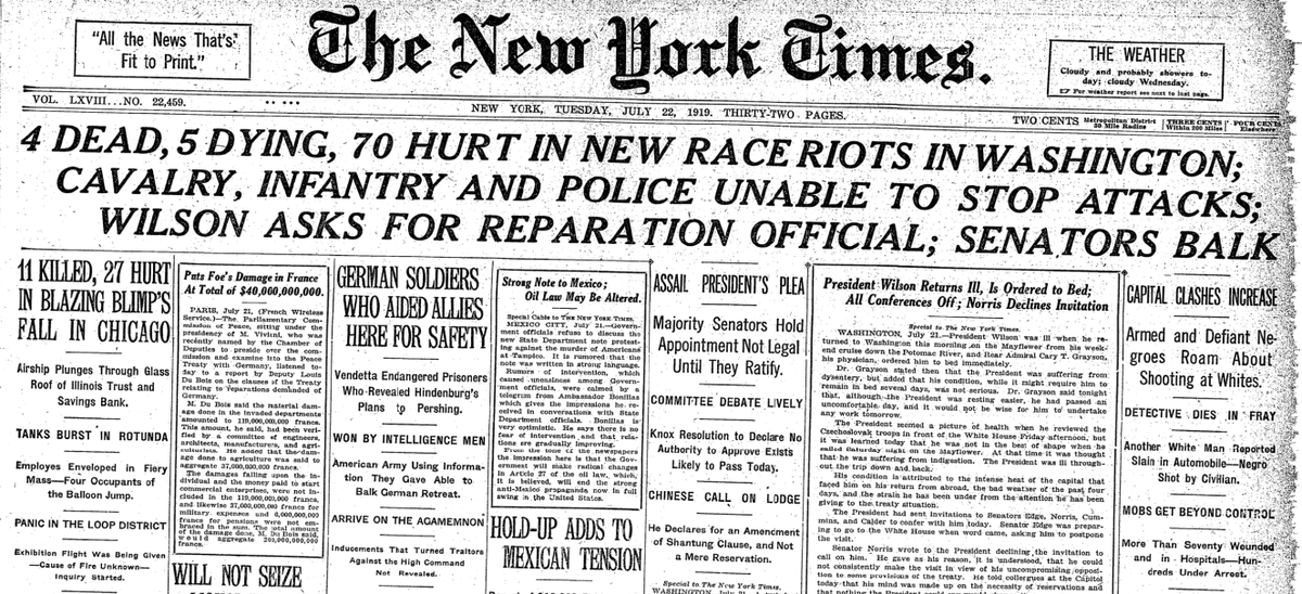 74) When the violence was over, between 5 and 30 black people had died, and at least 10 white people, including two police officers were dead. Fifty people were seriously injured, another 100 wounded less severely.