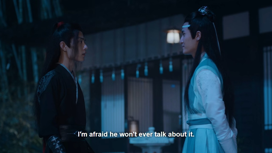 The only reason we get lwj's backstory at all is that wwx just has to know about his scars  So, thank you to wwx for caring  and thank you to lxc for answering. It was somewhat surprising to me at first that lxc would share things this sensitive, possible private