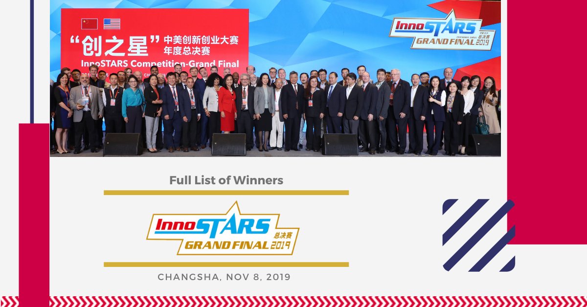 TeamUCIA's tweet photo. After eight months of competition and preparation in both the US and China, the 2019 InnoSTARS Changsha Grand Final commenced on November 8th. Congratulations to the top 3 winners and the special award recipients! We'd like to thank all contestants and VIPs for their support! https://t.co/sN3U8hiQXg