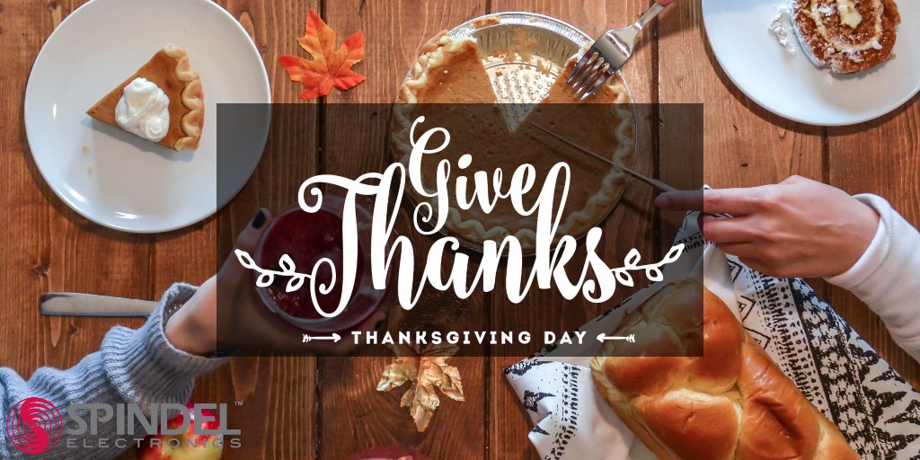 SPINDELElectro1's tweet photo. Happy Thanksgiving from all of us at SPINDEL Electronics!
https://t.co/MRrpRH9Dk0 #spindelelectronics #HappyThanksgiving https://t.co/bsFZIurzIi