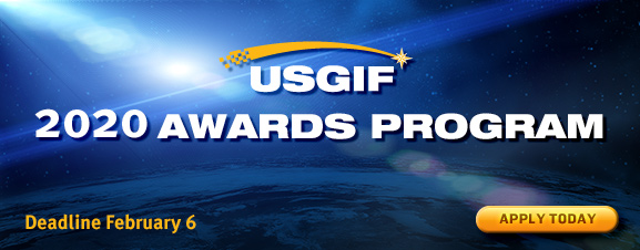 USGIF's tweet image. The @USGIF Awards Program recognizes the exceptional work of those in the geospatial intelligence community. And we’re now accepting applicants! Submit your application for one of the five awards by Feb. 6 to be considered. ow.ly/KBBJ50xlssz #GEOINT #AwardsProgram