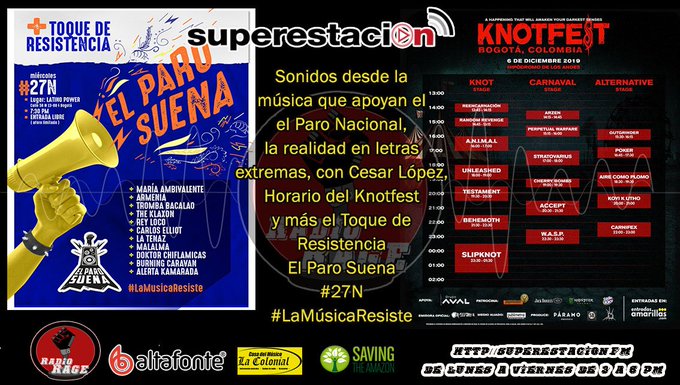 henryrage's tweet photo. Use Of the Four Elements de @Ethereal_Col #27N #ElParoSuena Concierto de @Ethereal_Col - @ingrandcolombia - @kariwametal
 - @burnyoursoul &amp; @elsagradohc en la Media Torta
 
@Radiorageofi de @Superestacion
 
https://t.co/mUtFVdStLS https://t.co/hqO04lshJV