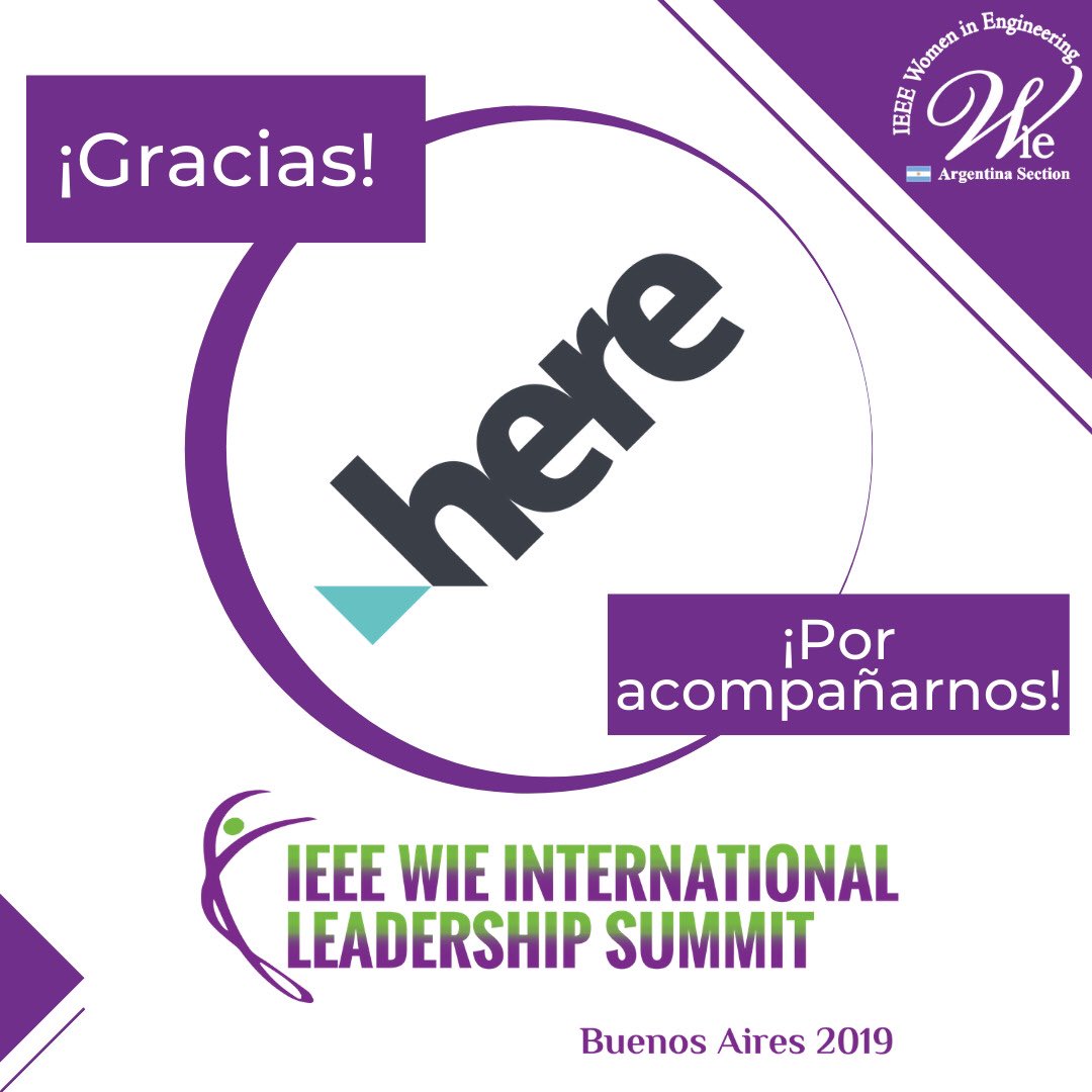 Muchas gracias <a href="/HEREmaps/">HEREMaps</a> por acompañarnos en nuestro evento IEEE Women in Engineering International Leadership Summit <a href="/ilsbuenosaires/">ilsbuenosaires</a> by <a href="/wieargentina/">Women in Engineering (WIE) Argentina</a> !!! Sin su apoyo no hubiera sido posible!!
#WIEILSBA #WIELead #Women #STEM #INSPIRE #ENCOURAGE #ENGAGE #EMPOWER
