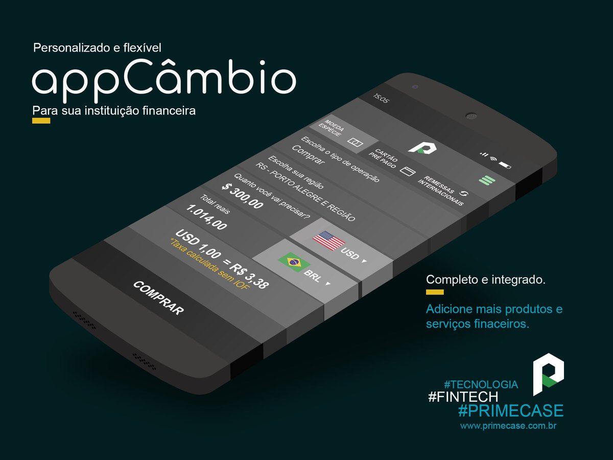 PRIMECASE's tweet image. Já pensou em ter um aplicativo completo para sua instituição financeira?
E ainda, poder adicionar outros produtos e serviços?
Solicite uma demonstração.
PRIMECASE  - Tecnologia e transformação digital
primecase.com.br
#primecase #fintech #câmbio #banco #corretoradecambio
